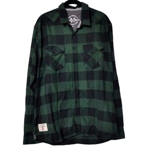 Red Torpedo V Twin Long Sleeve Plaid Shirt